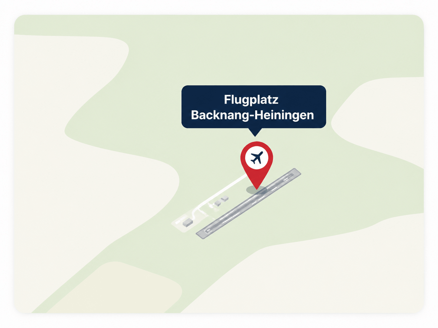 Stilisierte Anfahrtskarte zum Flugplatz EDSH bei Backnang-Heiningen