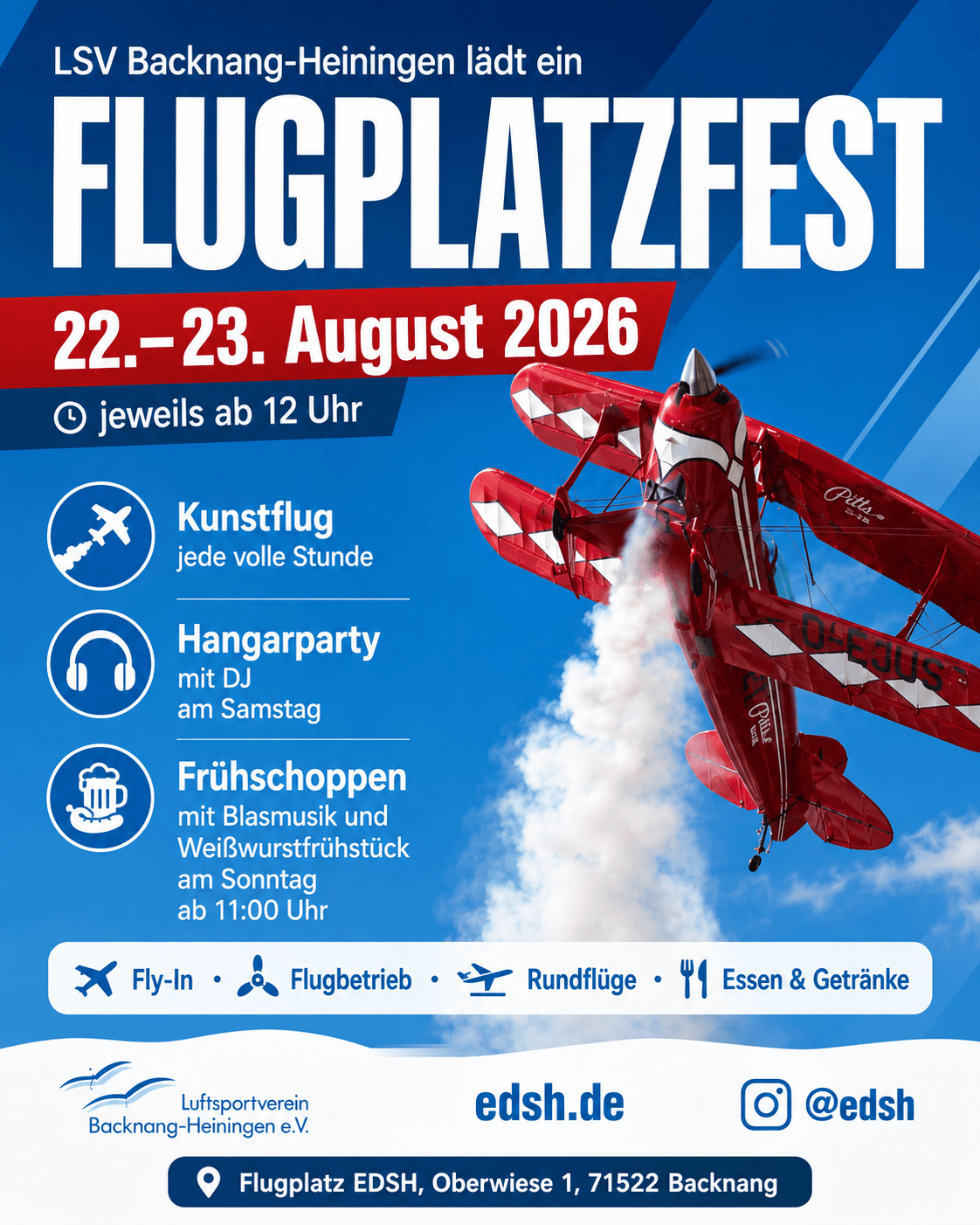 Flyer zum Flugplatzfest 2026